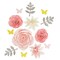 3D Paper Flowers Decorations For Wall Decor, Pink Floral Ornamentation (13 Pieces)